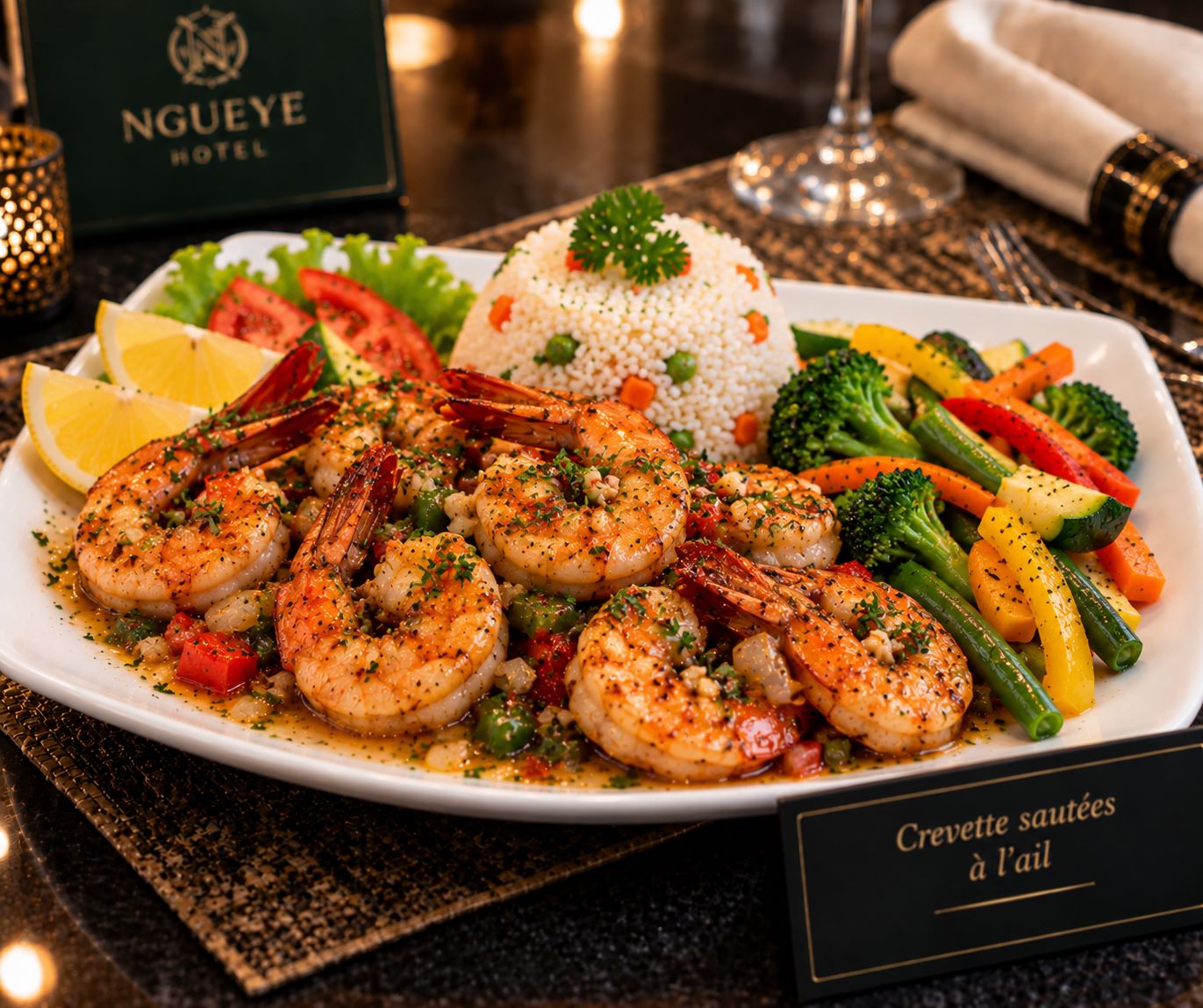 Crevettes sautées à l'ail